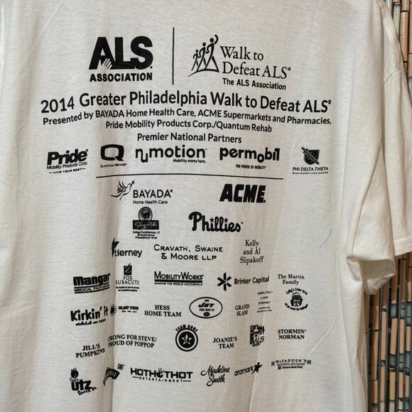 Fruit of the Loom 100% Cotton Walk to Defeat ALS T-Shirt, White, XL - Picture 6 of 13